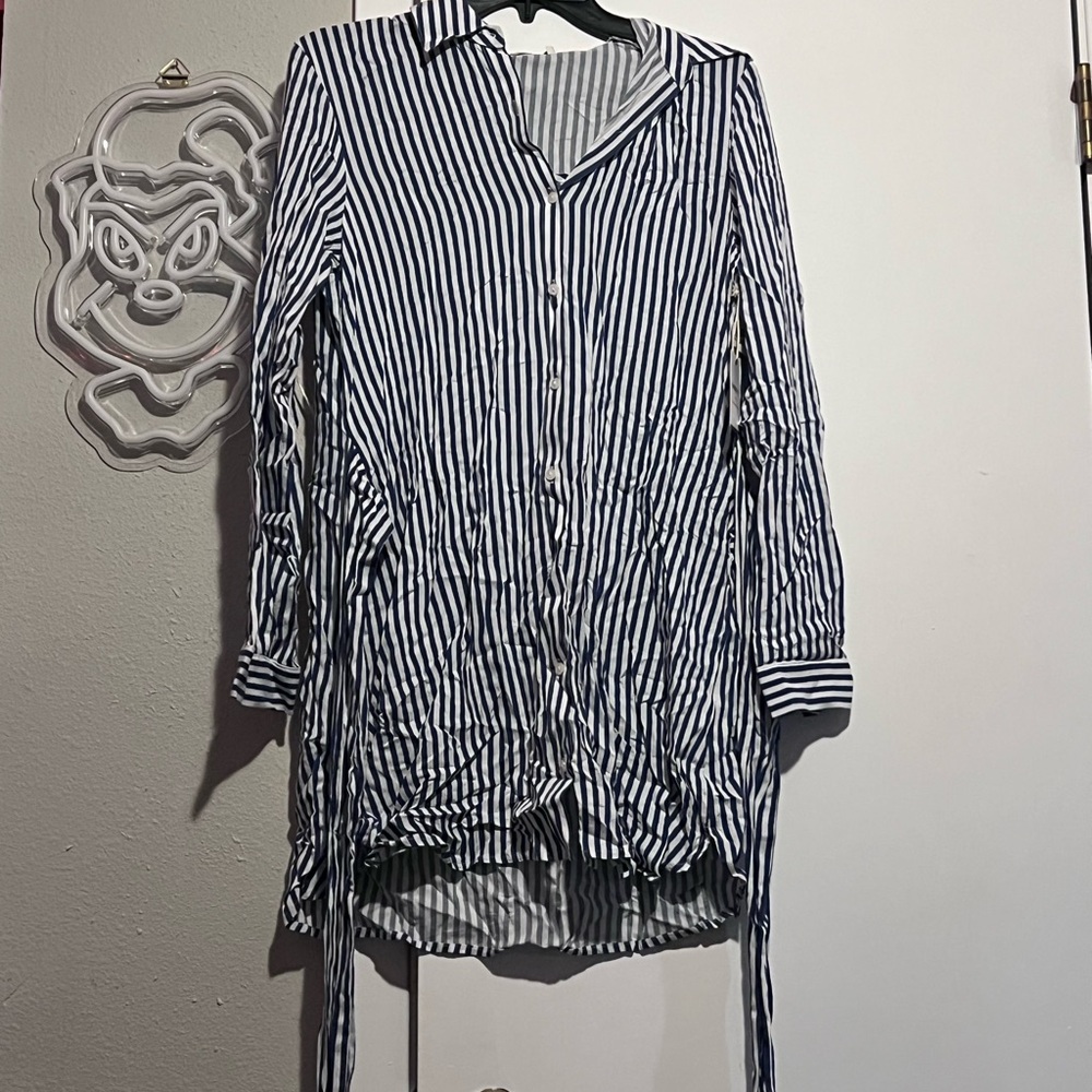 Forever 21 Blue and White Striped Dress
